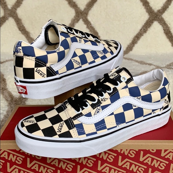 •VANS OLD SKOOL BIG CHECK black/navy women’s - Picture 10 of 16